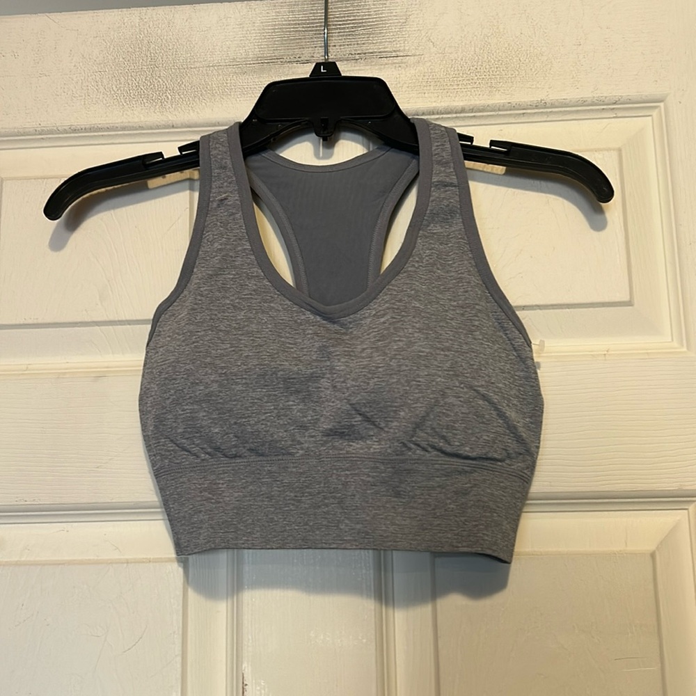 Pro-Fit Gray Racerback Sports Bra Size Medium